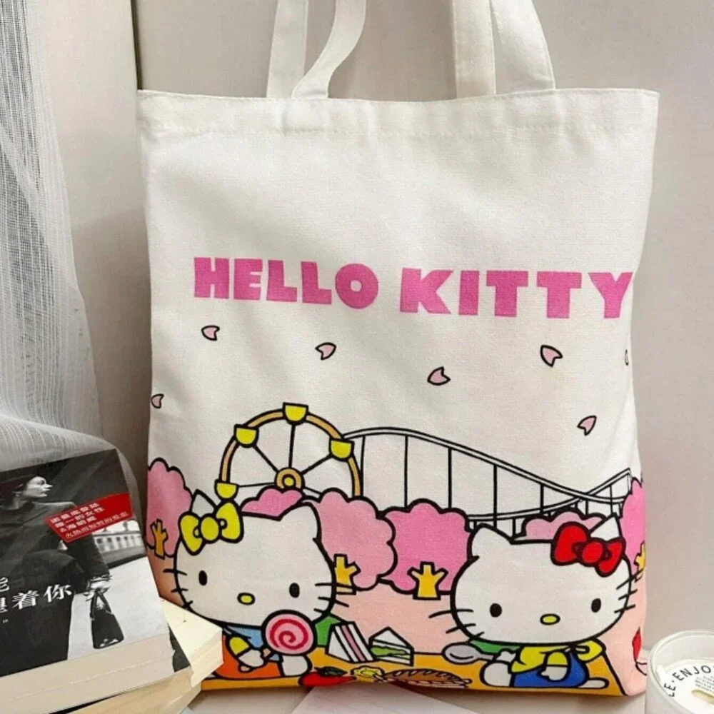 SANRIO Hello Kitty Pink & White Canvas Tote Bag (BRAND-NEW & SUPER‎ CUTE!)